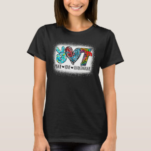 T-shirt Peace Love Septième Année Retour À L'École Équipe 