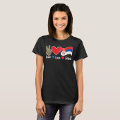 T-shirt Peace Love Serbie Drapeau Serbe Racines serbes (Devant entier)