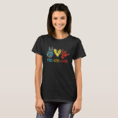 T-shirt Peace Love Shaka Aloha Hawaiian Surfboard (Devant entier)