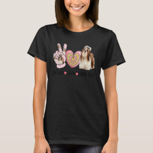 T-shirt Peace Love Shih Tzu Cute Dog Maman Fête des mères