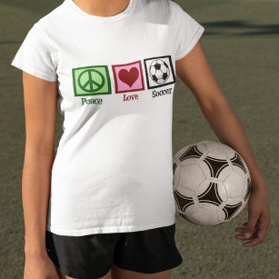 T-shirt Peace Love Soccer femmes