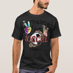 T-shirt Peace Love Soccer Gigi Life Maman Grand-mère Leopa