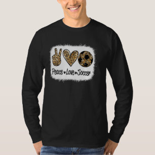 T-shirt Peace Love Soccer mignonne Pour Les Femmes Ados Fi