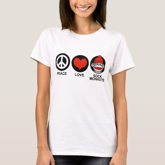 T-shirt Peace Love Sock Singes (Devant)
