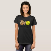 T-shirt Peace Love Softball Moms Empreinte de léopard Moth (Devant entier)