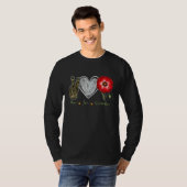 T-shirt Peace Love Souvenez-vous de Red Poppy Flower Soldi (Devant entier)