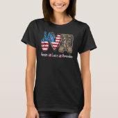 T-shirt Peace Love Souvenez-vous des bottes de combat Usa (Devant)