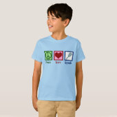 T-shirt Peace Love squash Racquet Sports Enfants (Devant entier)