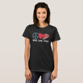 T-shirt Peace Love Steak Raw Steak Viande Nourriture Boeuf (Devant entier)