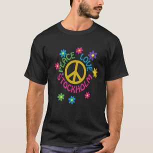 T-shirt Peace Love Stockholm Suède