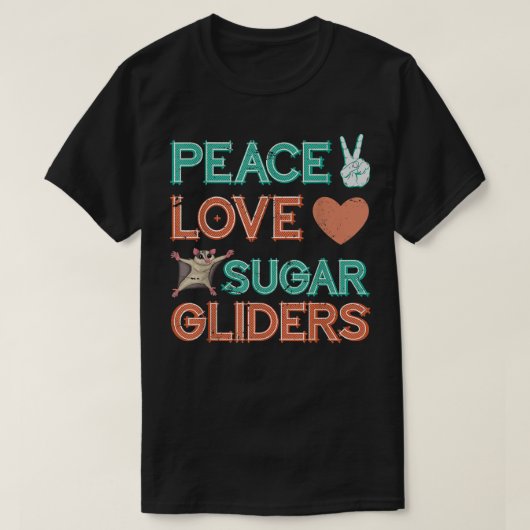 T-shirt Peace Love sucre planeur (Design devant)