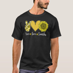 T-shirt Peace Love Sunshine Sunflower Hippie Sunflower
