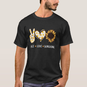 T-shirt Peace Love Sunshine Tournesol Hippie Pour Hommes F