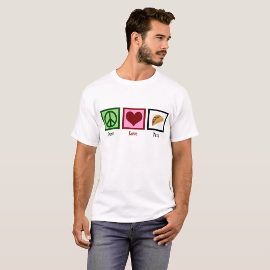 T-shirt Peace Love Tacos (Devant entier)
