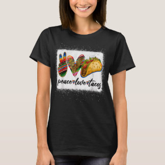 T-shirt Peace Love Tacos Cute Taco Mardi Cuisine Mexicaine