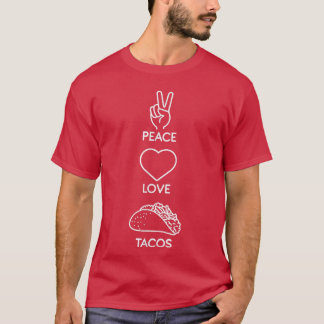 T-shirt Peace Love Tacos Cute Taco Mardi Meican