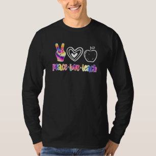 T-shirt Peace Love Teach Tie Dye Hippie Educateurs