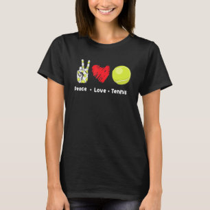 T-shirt Peace Love Tennis Anniversaire Pour Joueur De Tenn