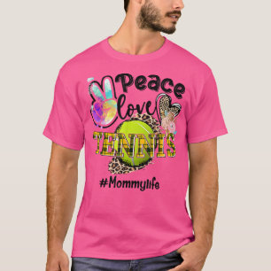 T-shirt Peace Love Tennis Maman Vie Maman Grand-mère Leopa