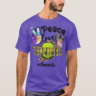 T-shirt Peace Love Tennis Nene Life Maman Grand-mère Leopa