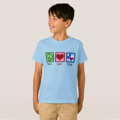 T-shirt Peace Love Texas Fière Texan Kids (Devant entier)