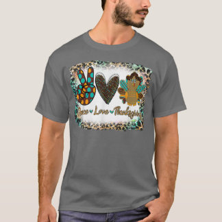 T-shirt Peace Love Thanksgiving Turquie automne Feuilles