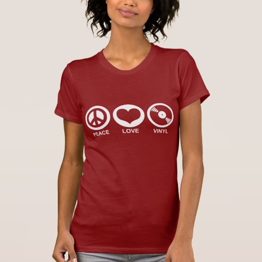 T-shirt Peace Love Vinyl (Devant)