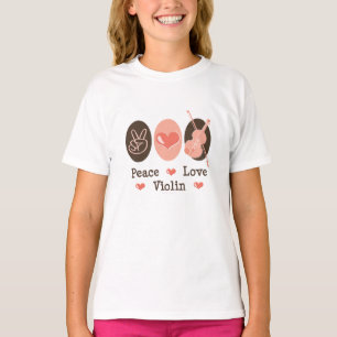 T-shirt Peace Love Violin Kids Ringer