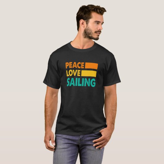T-shirt Peace Love Voilier Voilier Voilier Voilier Capitai (Devant entier)
