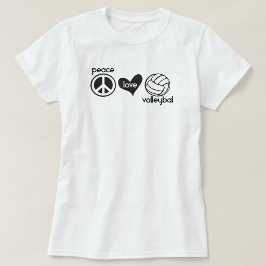 T-shirt Peace Love Volleyball (Design devant)