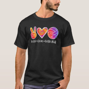 T-shirt Peace Love Volleyball - Amateurs de volley-ball