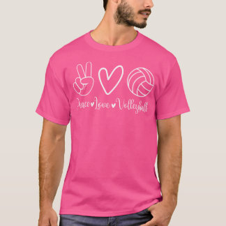 T-shirt Peace Love Volleyball Cute Volleyball Lover
