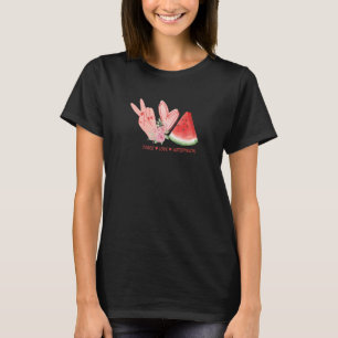 T-shirt Peace Love Watermelon Fruit For Women Teen Girls