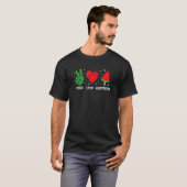 T-shirt Peace Love Watermelon Happy Watermelon Day Fruit M (Devant entier)