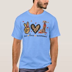 T-shirt Peace Love Weimaraner Scarf Leopard Automne L'Auto