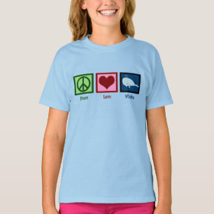 T-shirt Peace Love Whales