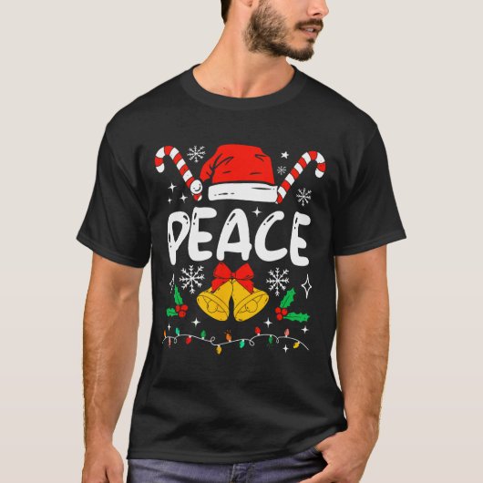T-shirt Peace Matching I Come In Peace Couples Santa Hat C (Devant)