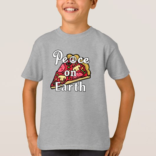 T-shirt Peace on Earth, Pepperoni Pizza Junk (Devant)