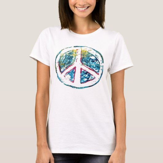 T-shirt Peace on Pink (Devant)
