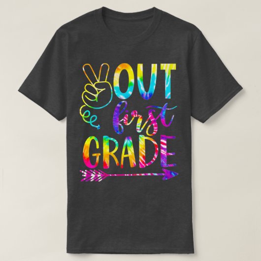 T-shirt Peace Out 1ère année Bonne Dernière journée d'écol (Design devant)