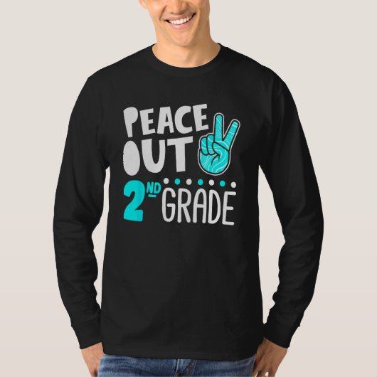 T-shirt Peace Out 2nd Grade Graduation Last Day School Boy (Devant)