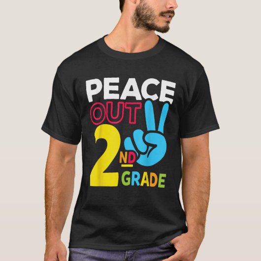 T-shirt Peace Out 2nd Grade Last Day of School Teacher Gir (Devant)