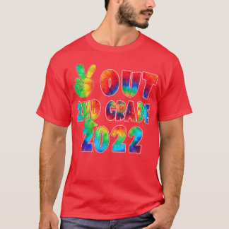 T-shirt Peace Out 2nd Grade Tie Dye Dernier Day Of School