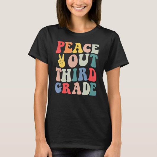 T-shirt Peace Out 3e année (Devant)