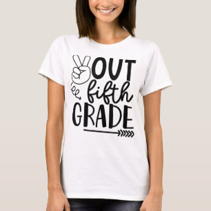 T-shirt Peace Out 5e année Dernière journée de l'école