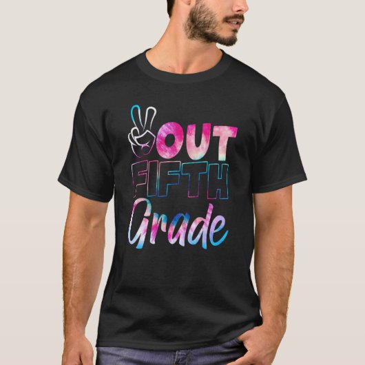 T-shirt Peace Out 5e Grade Tee Dye Graduation Classe De 20 (Devant)