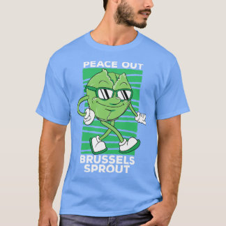 T-shirt Peace Out Brussels Sprout Cute Veggie toon