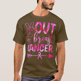 T-shirt Peace Out Cancer du sein Sensibilisation Pink Ribb