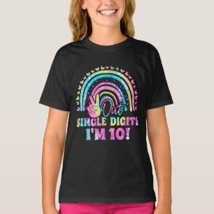 T-shirt Peace Out Chiffres Im 10 Tie Dye Anniversaire