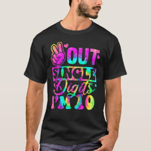 T-shirt Peace Out Chiffres Im 10 Tie Dye Anniversaire Ki